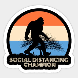 Bigfoot Social Distancing Champion Sticker